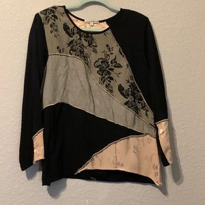 Women’s long sleeve patchwork blouse